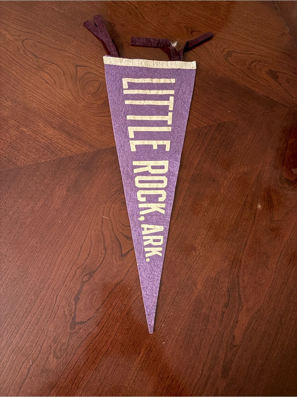 Purple 'Little Rock, Ark.' Felt Pennant
